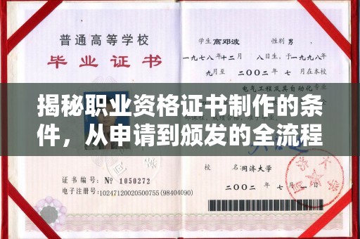 延寿揭秘职业资格证书制作的条件，从申请到颁发的全流程解析